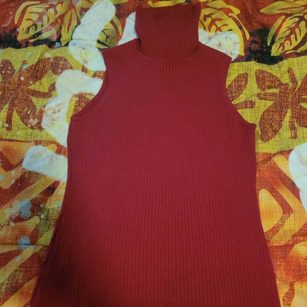Chico's Red Sleeveless Turtleneck